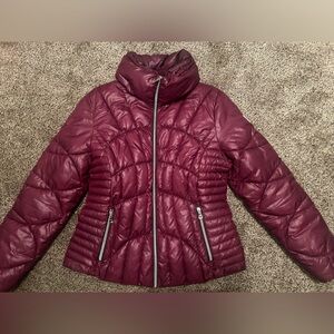 Guess Mid-weight Puffer Jacket - Burgundy Color L